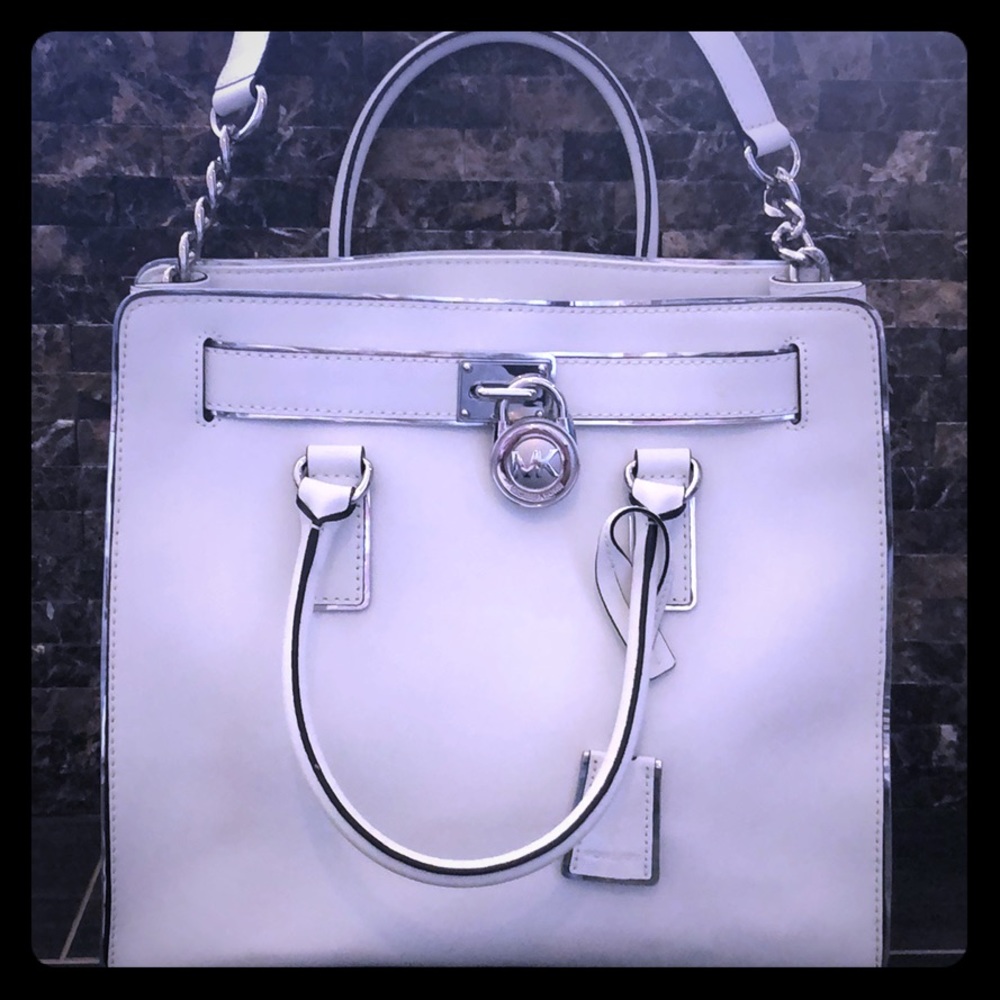 Michael Kors white shoulder handle bag